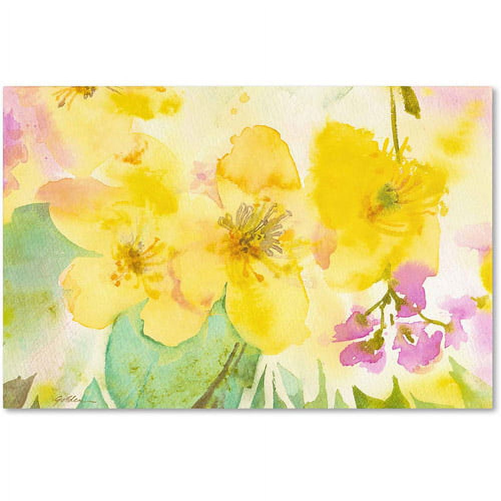 Trademark Fine Art "Yellow Trio" Canvas Art by Sheila Golden