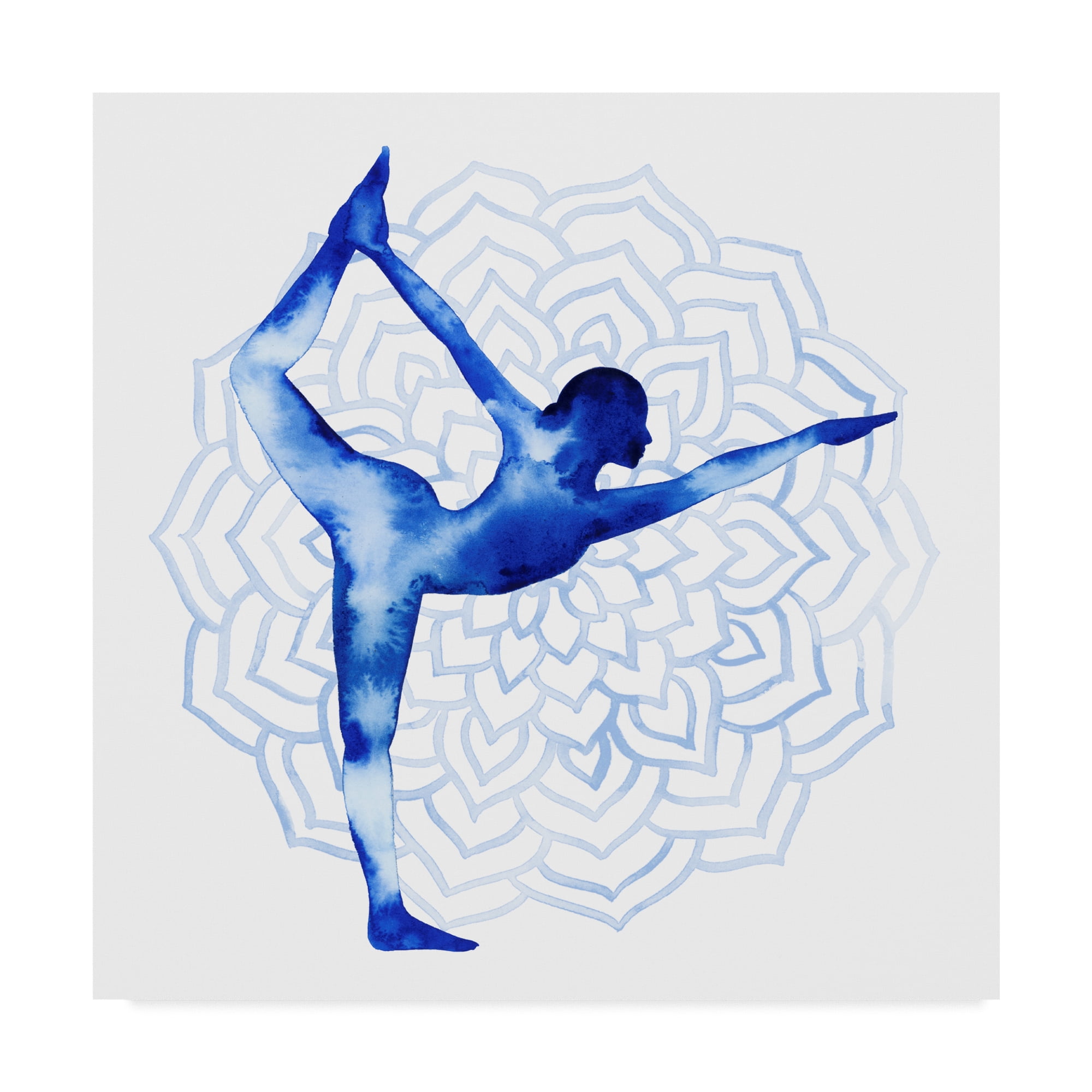 14 x 14 Blue Yoga Pose Canvas Art