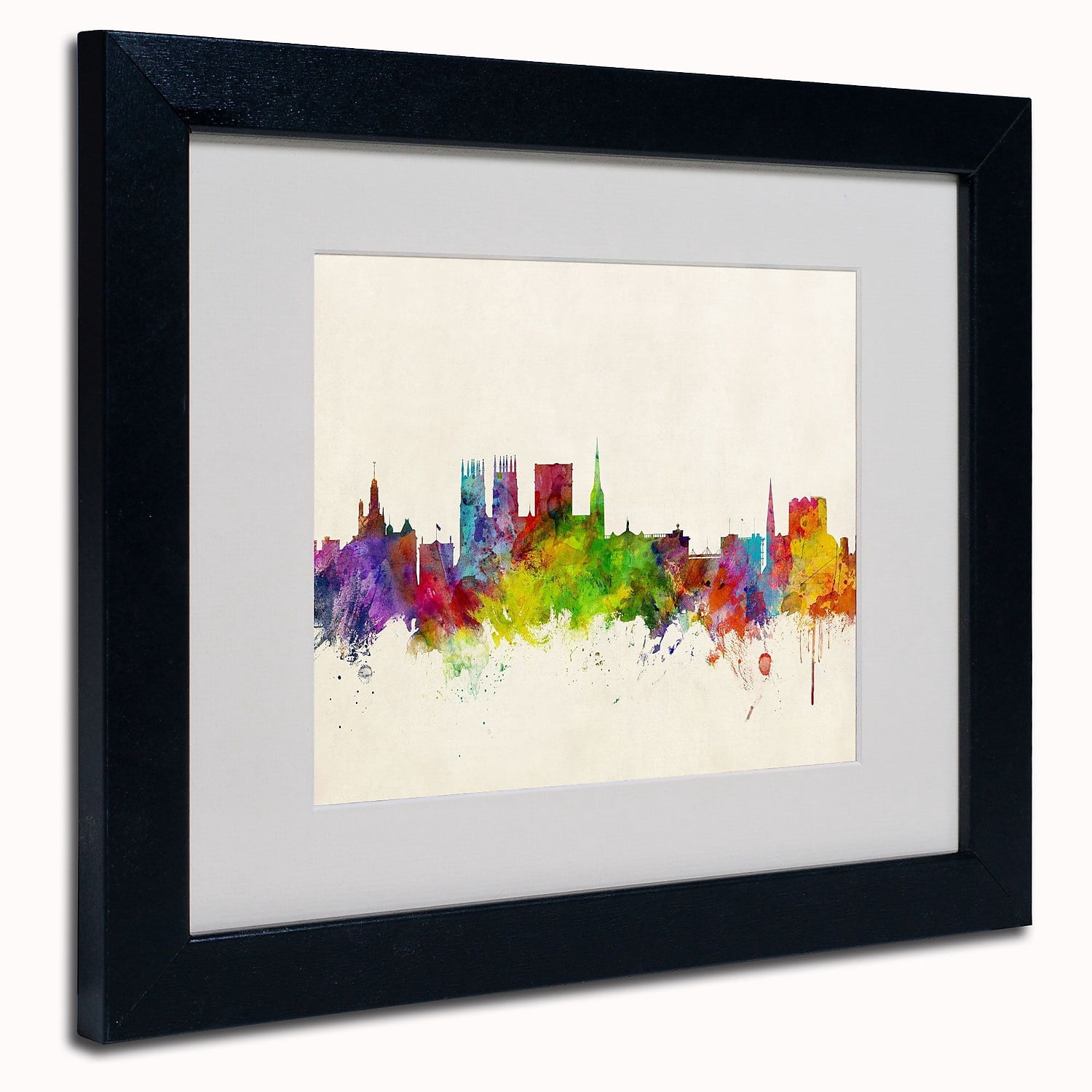 Trademark Fine Art "York England Skyline" Canvas Art by Michael Tompsett, Black Frame