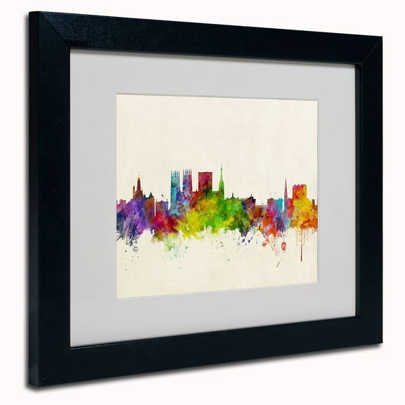 Trademark Fine Art "York England Skyline" Canvas Art by Michael Tompsett, Black Frame