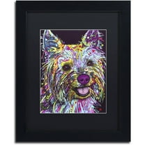 Trademark Fine Art "Yorkie II" Canvas Art by Dean Russo, Black Matte, Black Frame