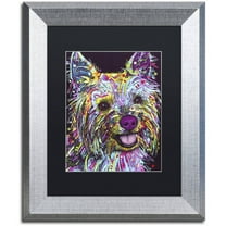 Trademark Fine Art "Yorkie II" Canvas Art by Dean Russo, Black Matte, Silver Frame