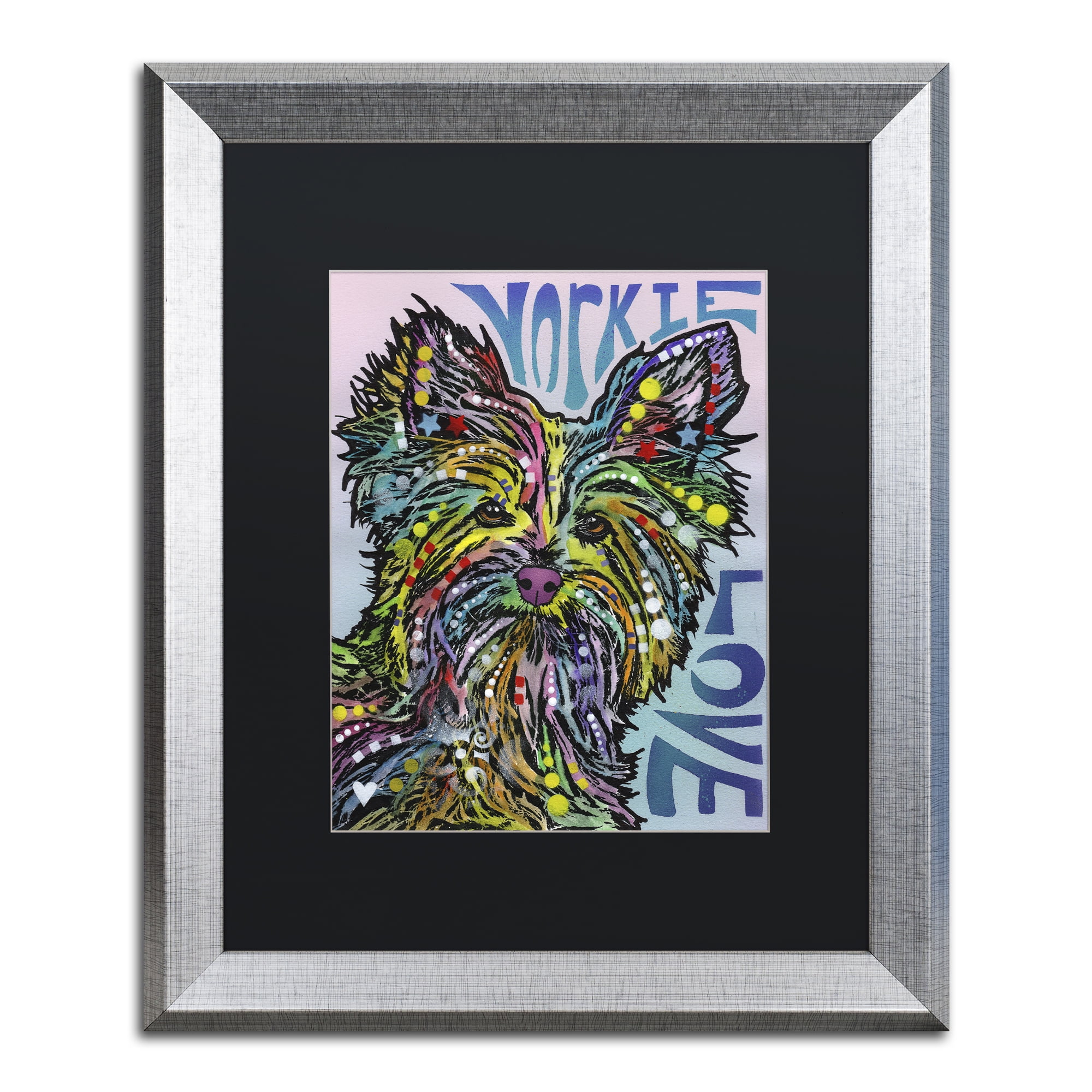 Trademark Fine Art 'Yorkie Luv' Silver Framed Art by Dean Russo
