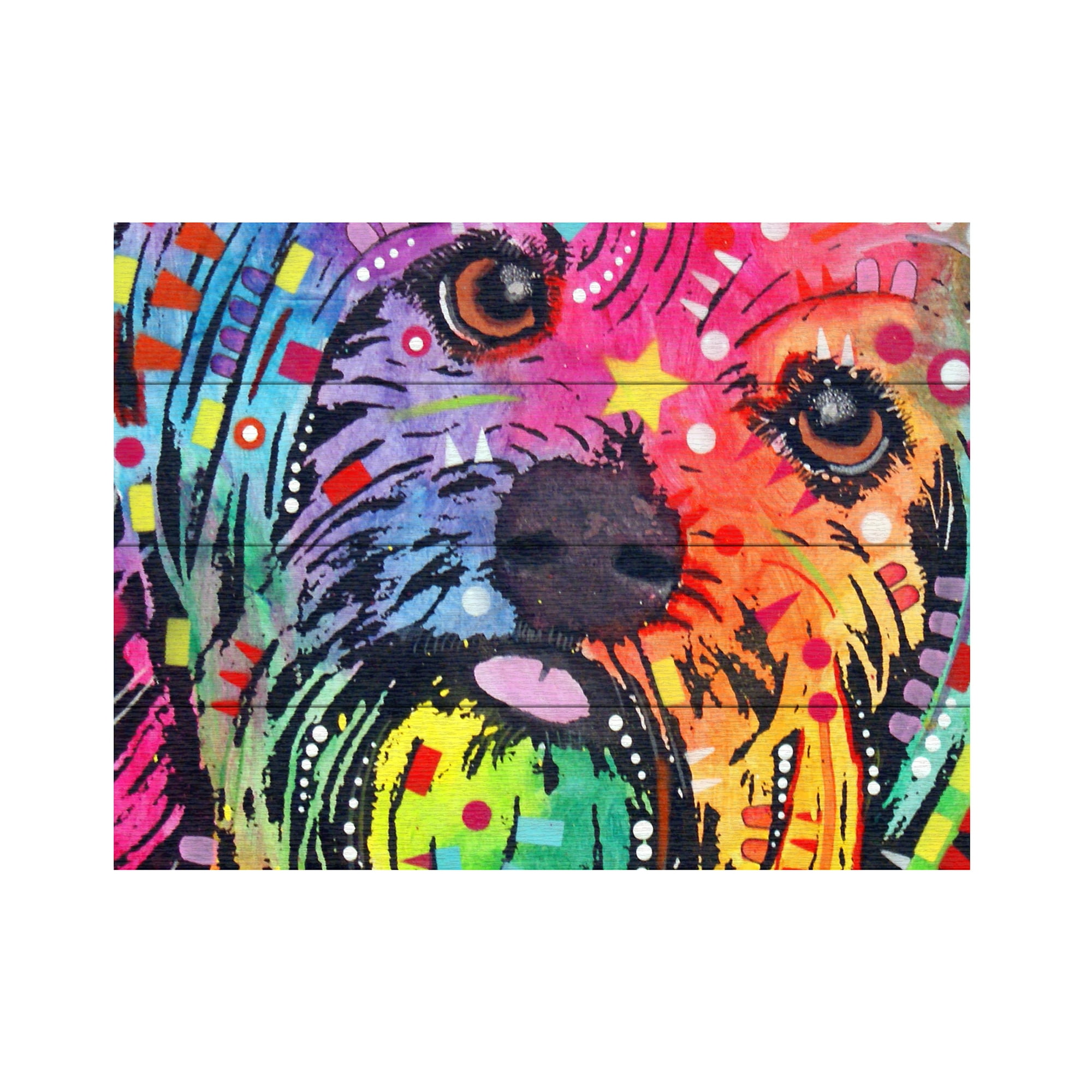 Trademark Fine Art Yorkie by Dean Russo, Wood Slats 12x16, Multi