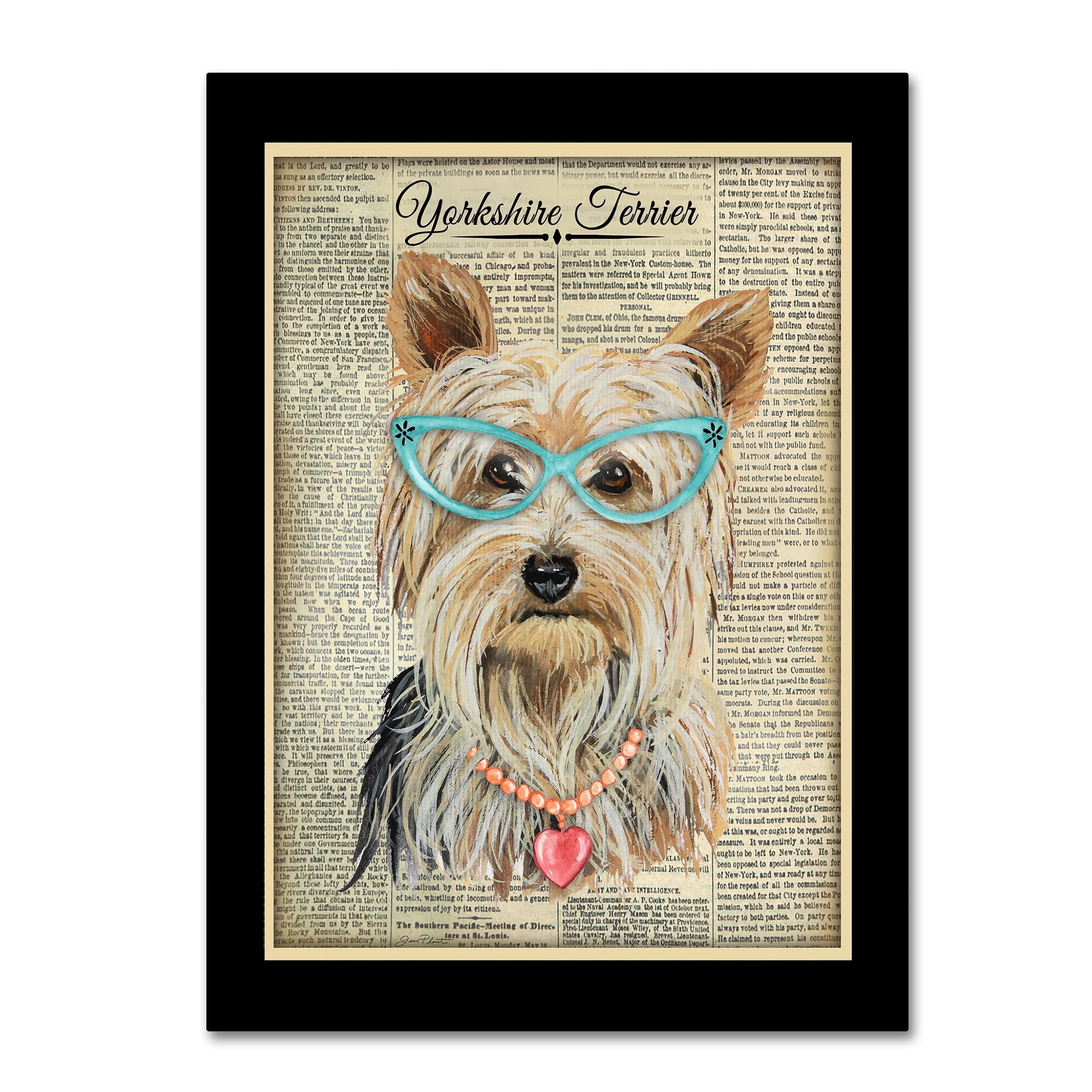 Trademark Fine Art 'Yorkshire Terrier' Canvas Art by Jean Plout
