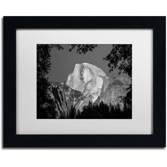 Trademark Fine Art "Yosemite BW" Canvas Art by Pierre Leclerc, White Matte/Black Frame