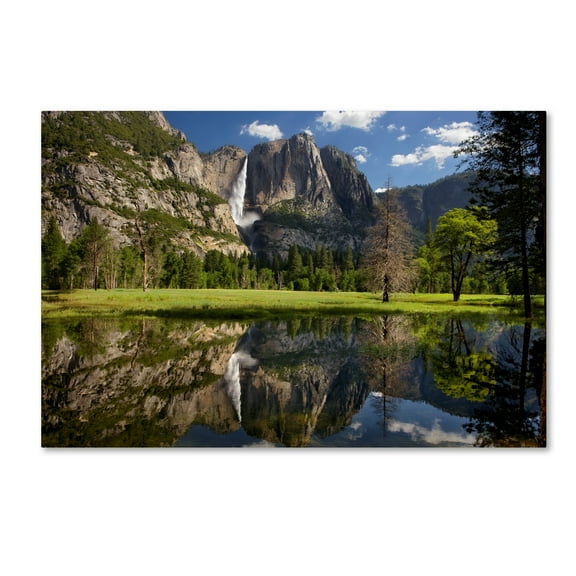 Trademark Fine Art 'Yosemite Falls Reflection' Canvas Art by Mike Jones Photo