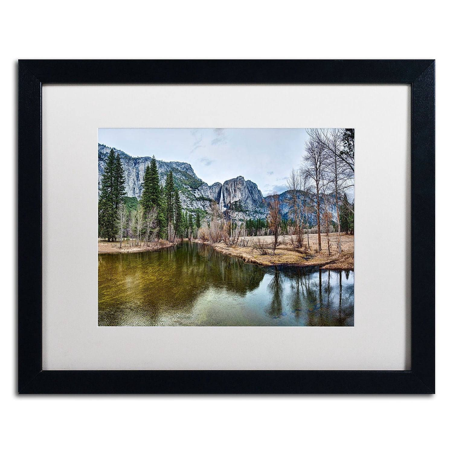 Trademark Fine Art "Yosemite National Park - California-III" Canvas Art by David Ayash, White Matte, Black Frame