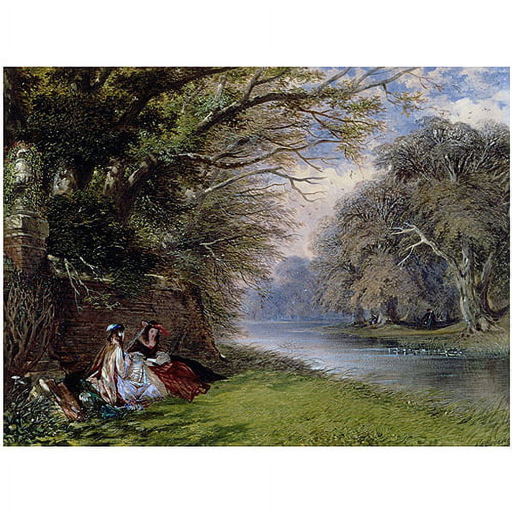 Trademark Fine Art "Young Ladies by the River" Canvas Art by John Buckley