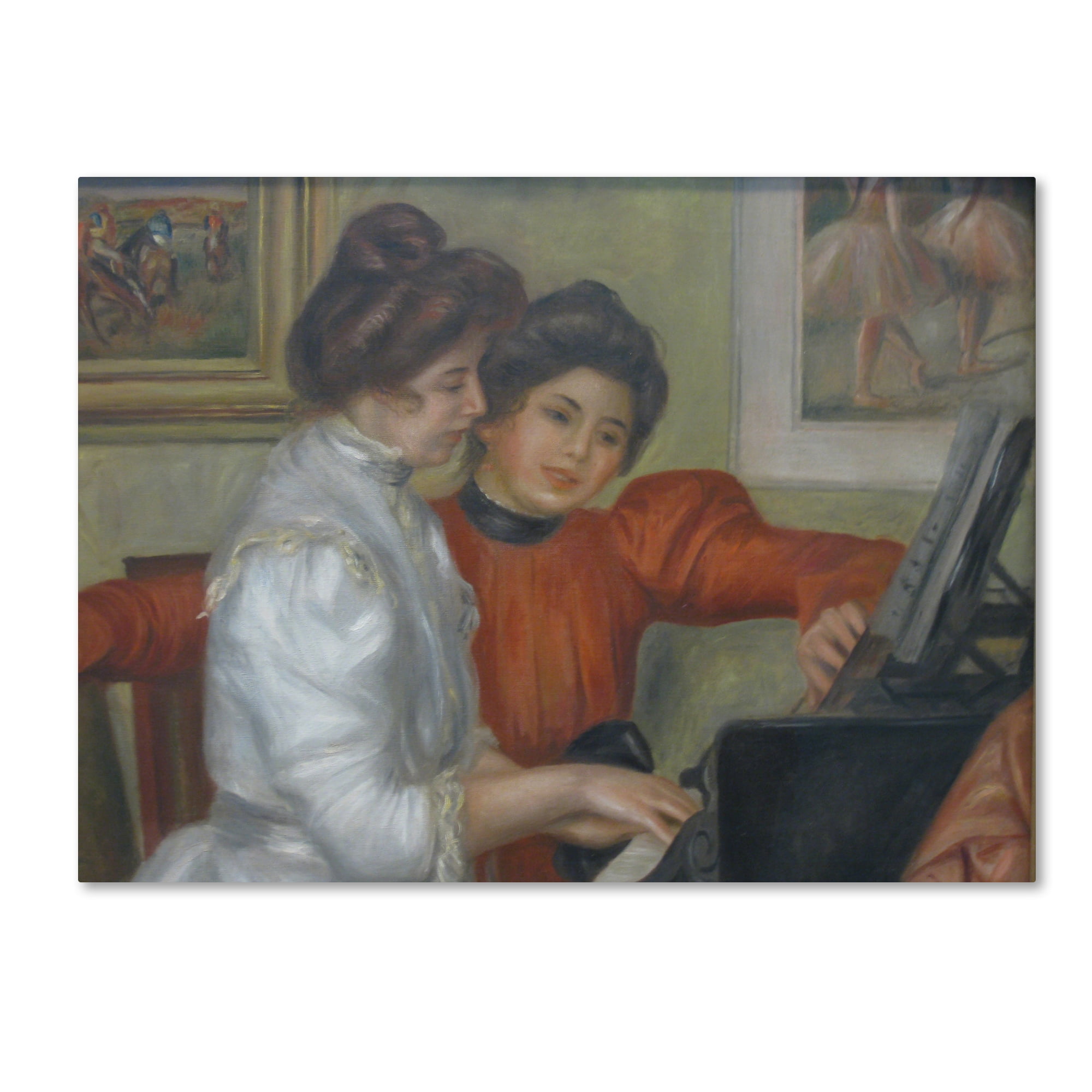 Yvonne and Christing Larolle at the Piano Canvas Art Print