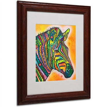Trademark Fine Art "Zebra" Canvas Art by Dean Russo, Wood Frame