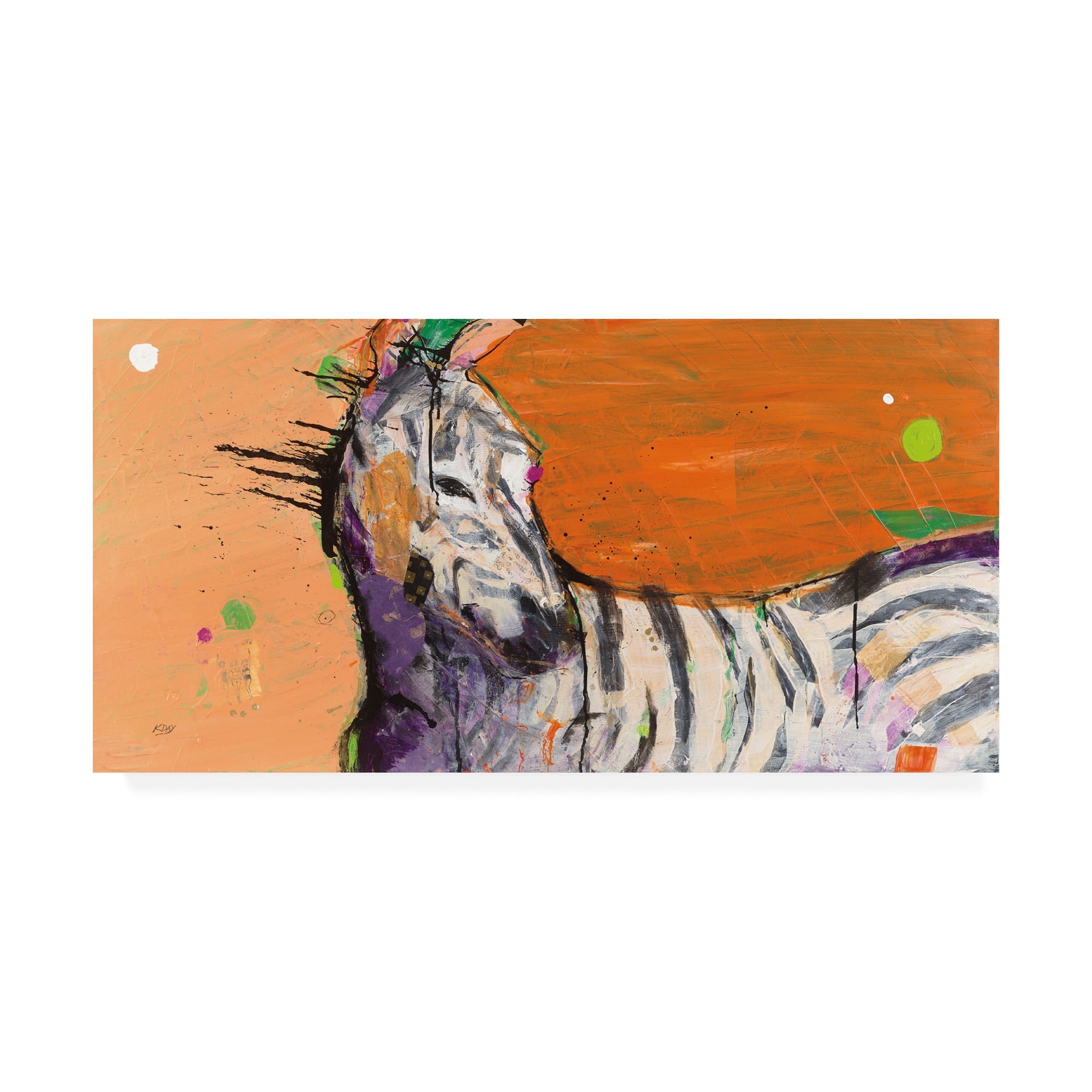 Trademark Fine Art 'Zebra Orange' Canvas Art by Kellie Day