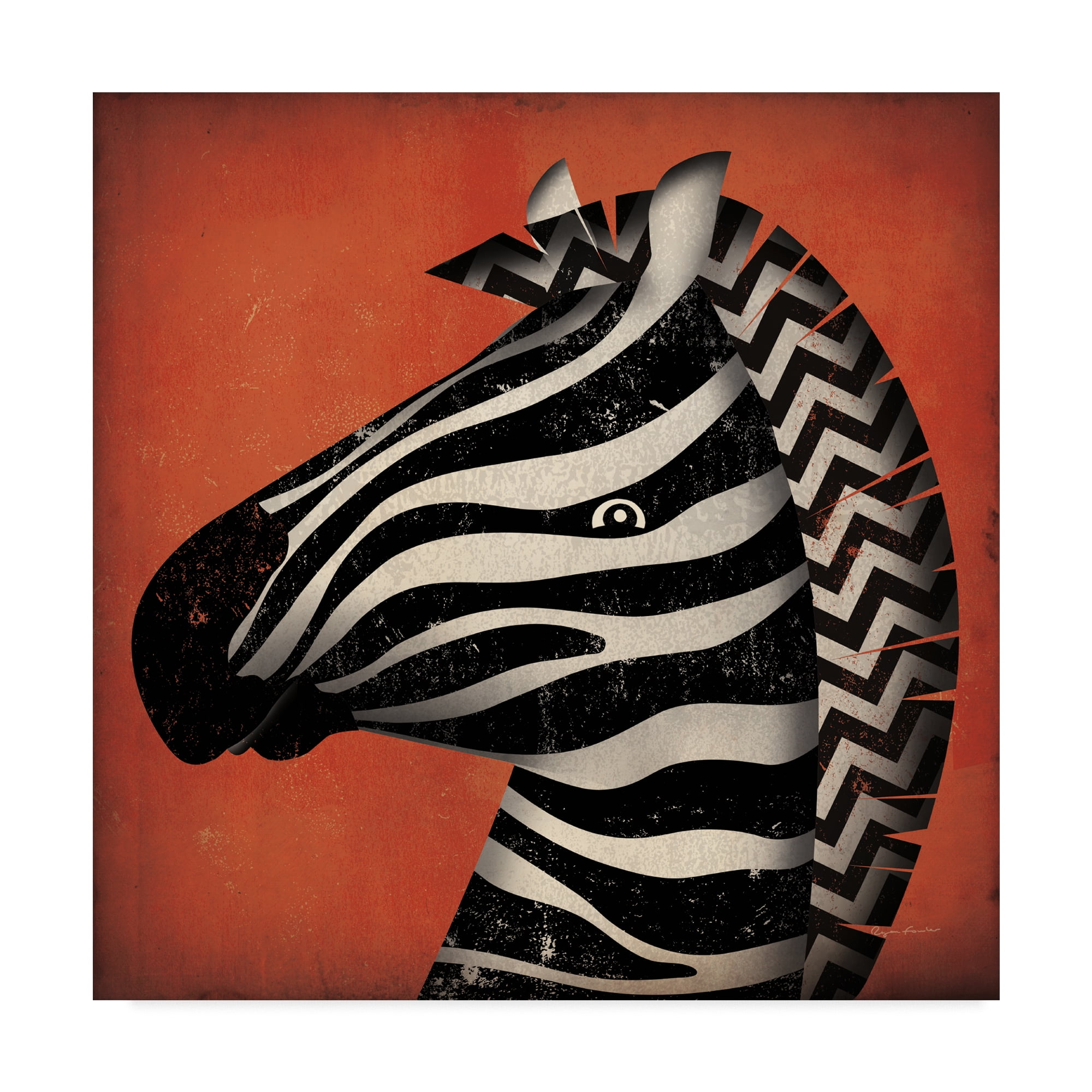 Trademark Fine Art 'Zebra Wow' Canvas Art by Ryan Fowler