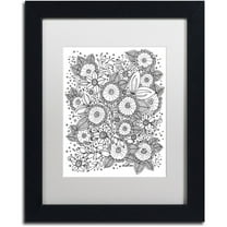 Trademark Fine Art "Zendoodles 14" Canvas Art by KCDoodleArt White Matte, Black Frame