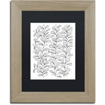 Trademark Fine Art "Zendoodles 15" Canvas Art by KCDoodleArt Black Matte, Birch Frame