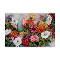 Trademark Fine Art 'Zinnias' Canvas Art by Joanne Porter