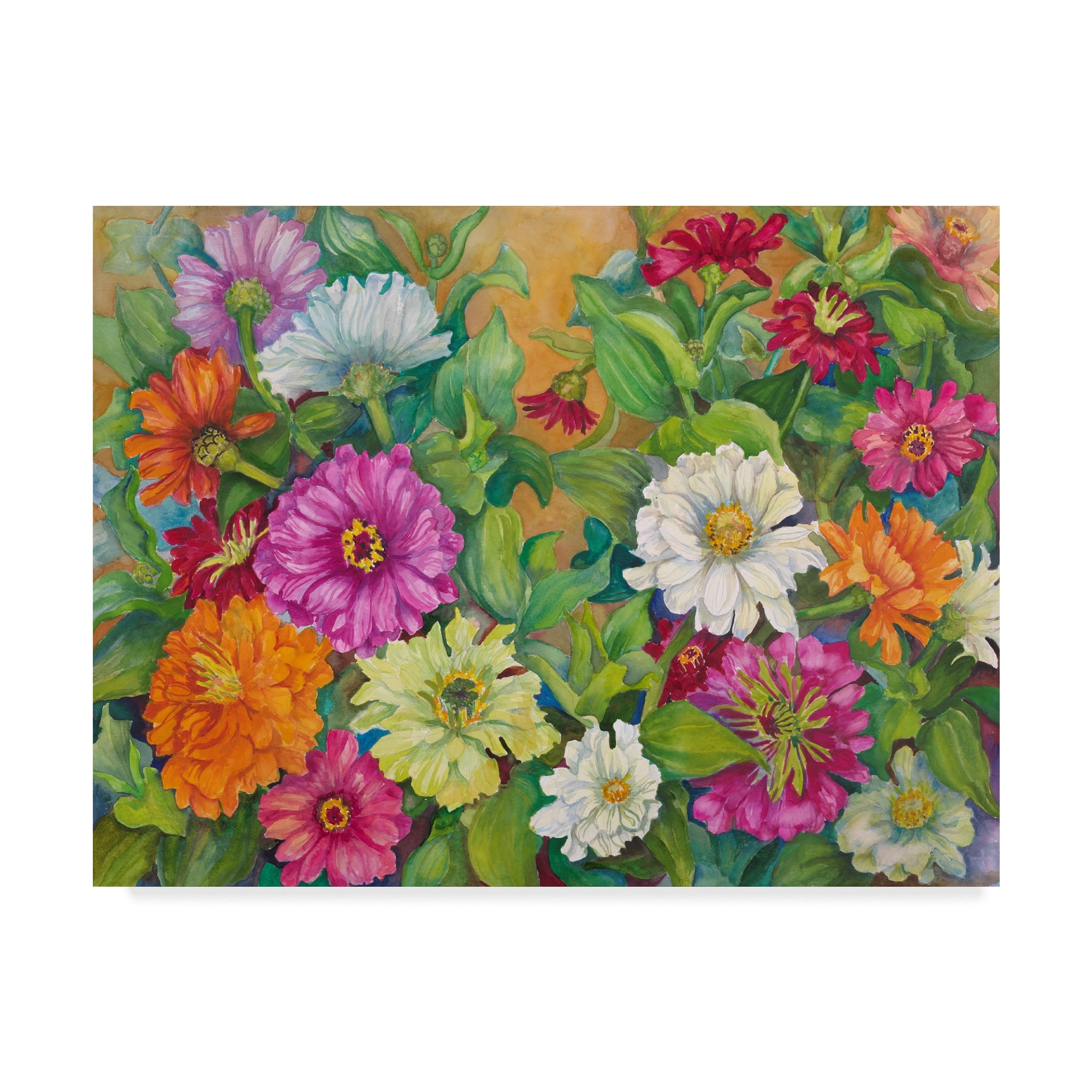Trademark Fine Art 'Zinnias Palette Of Color' Canvas Art by Joanne Porter