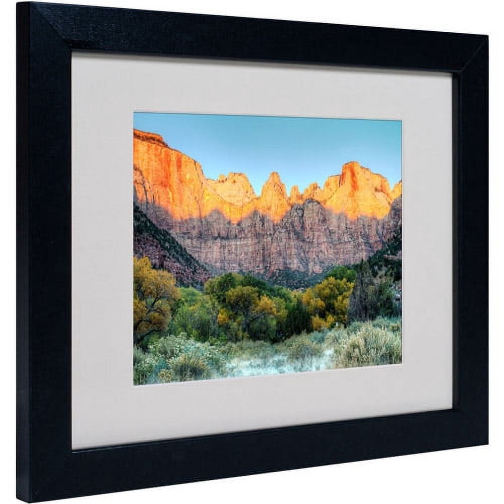 Trademark Fine Art 'Zion Sunrise' 16' x 20' Black Frame Art