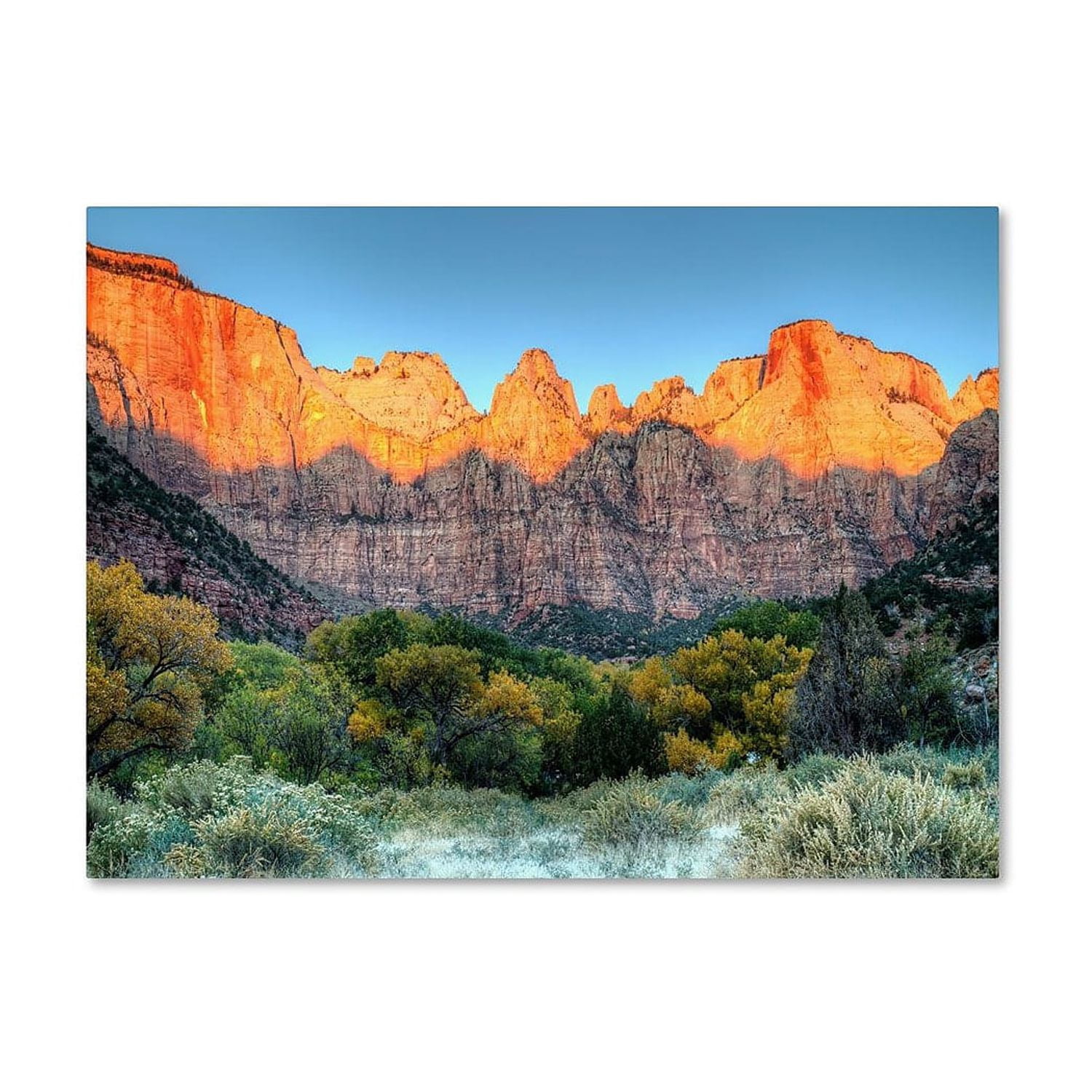 Trademark Fine Art "Zion Sunrise" Canvas Art by Pierre Leclerc