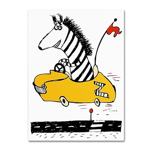 Trademark Fine Art "Zippy Zebra" Canvas Art by Carla Martell