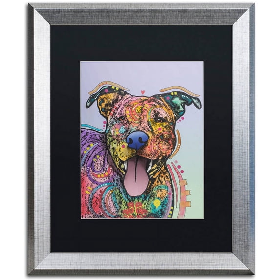 Trademark Fine Art "Zoey" Canvas Art by Dean Russo, Black Matte, Silver Frame