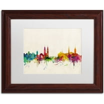 Trademark Fine Art 'Zurich Switzerland Skyline' Canvas Art by Michael Tompsett, White Matte, Wood Frame