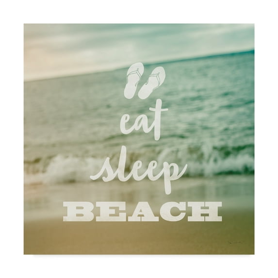 Trademark Fine Art 'eat sleep beach' Canvas Art by Sue Schlabach