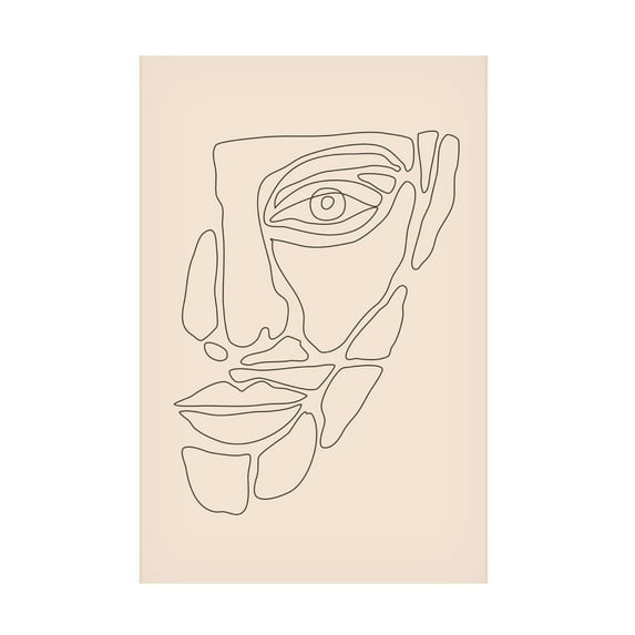 Trademark Fine Art jay stanley Abstract Face Lines 1 Canvas Wall Art