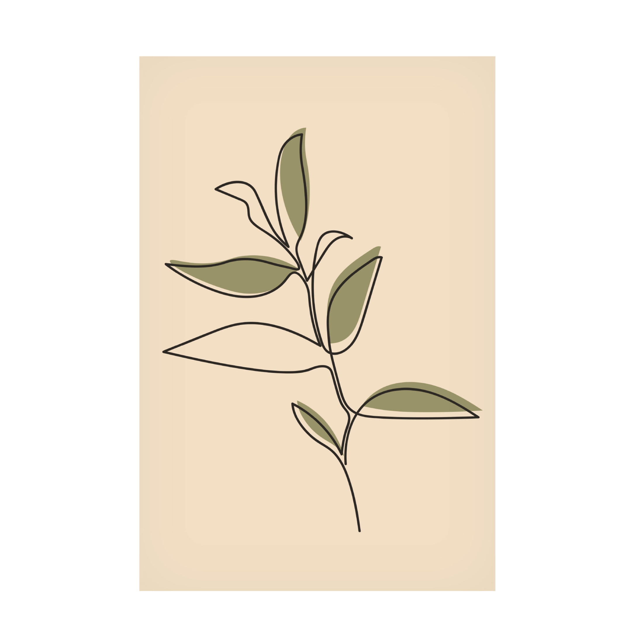 Trademark Fine Art jay stanley  Abstract One Line Leaf Drawing I Canvas Wall Art