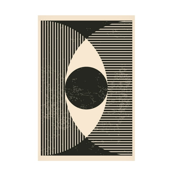 Trademark Fine Art jay stanley Black and White Geometric Shapes 2 Canvas Wall Art