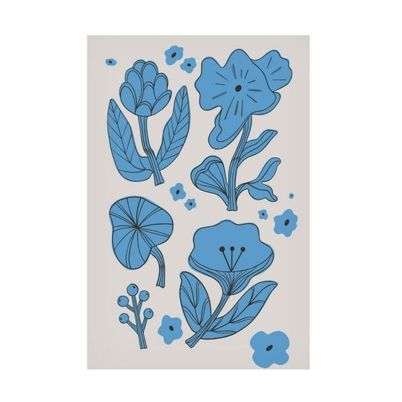 Trademark Fine Art jay stanley  Blue Flowers Canvas Wall Art