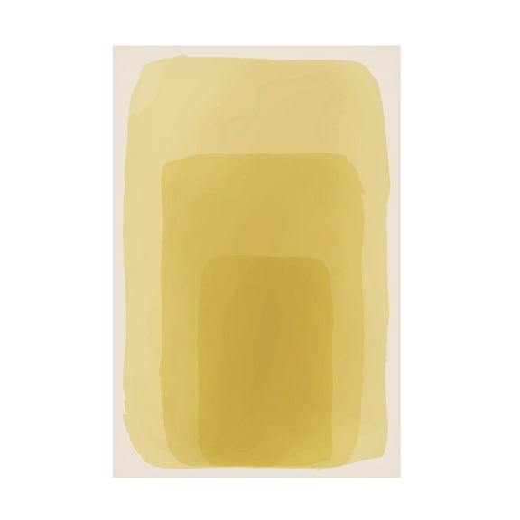 Trademark Fine Art jay stanley Yellow Watercolor Shapes 1 Canvas Wall Art