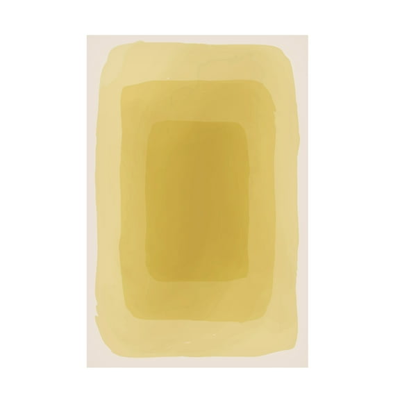 Trademark Fine Art jay stanley  Yellow Watercolor Shapes 3 Canvas Wall Art