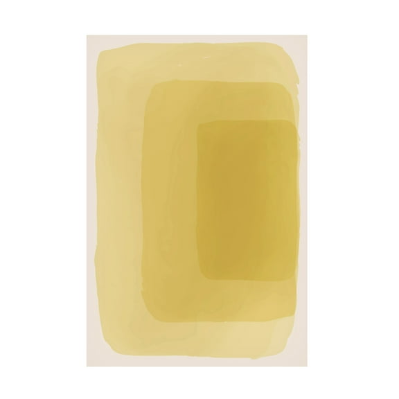 Trademark Fine Art jay stanley  Yellow Watercolor Shapes 4 Canvas Wall Art