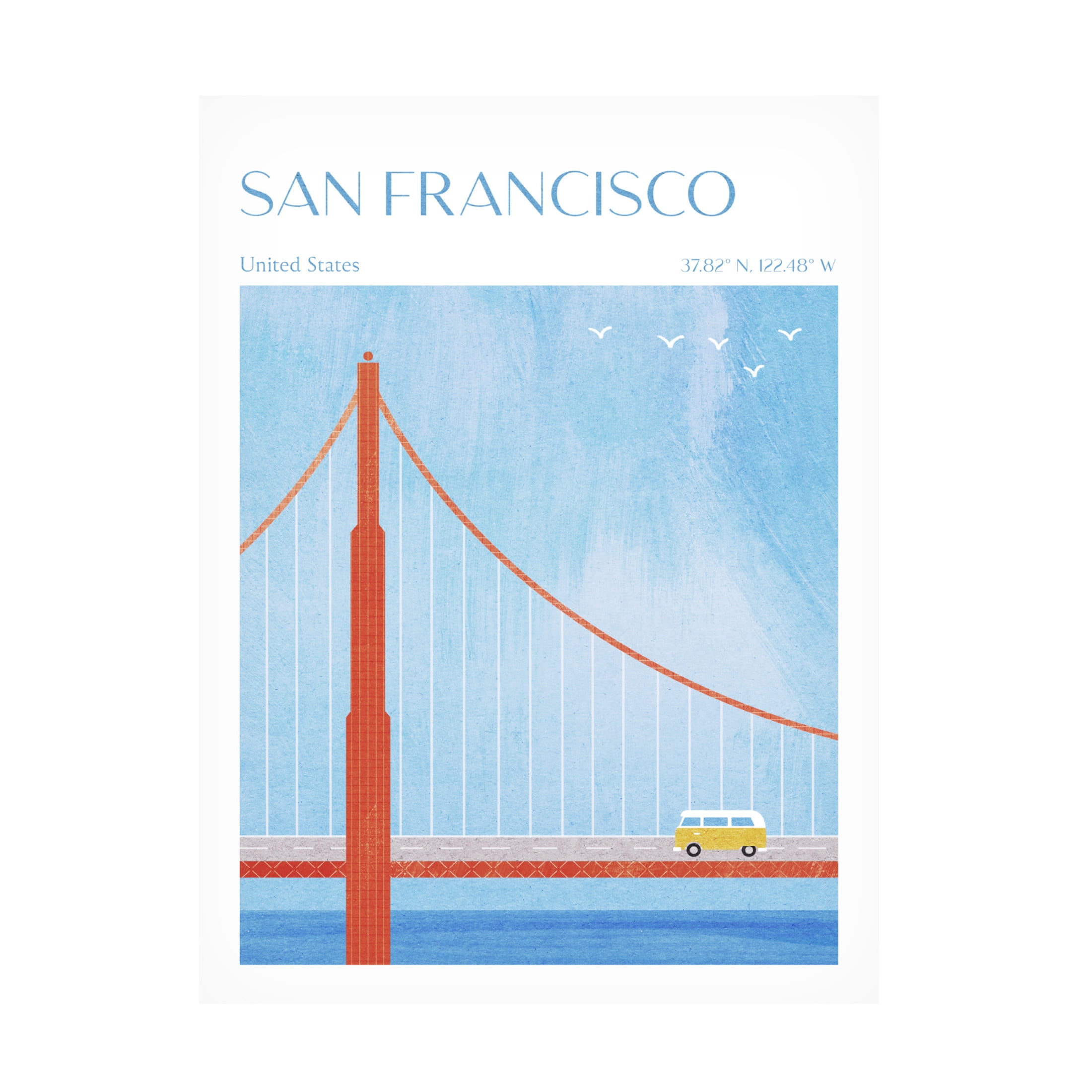 Trademark Fine Art longwayhome San Francisco, Golden Gate Bridge Canvas Wall Art