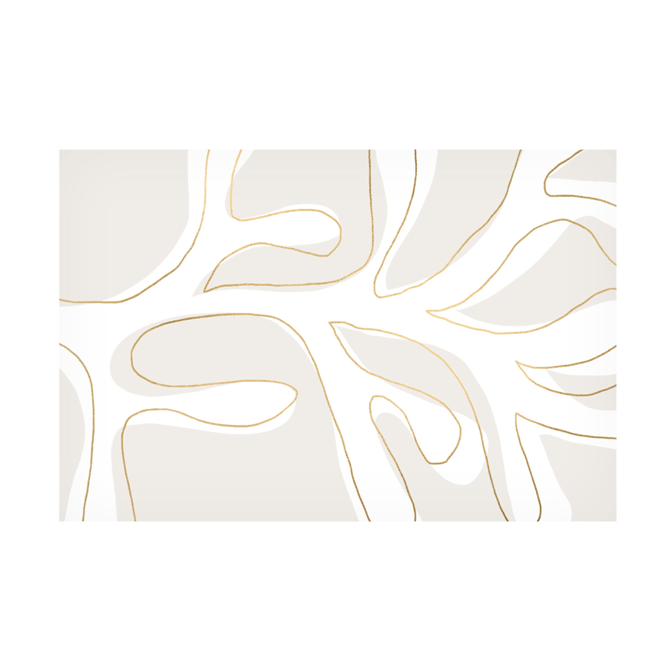 Trademark Fine Art uplusmestudio Abstract Twig White and Gold Canvas Wall Art