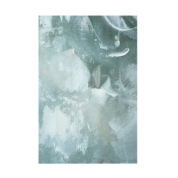 Trademark Fine Art uplusmestudio Green and White Acrylic No 3 Canvas Wall Art