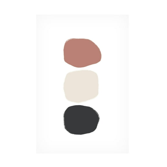 Trademark Fine Art uplusmestudio Three Stones Coloured Canvas Wall Art