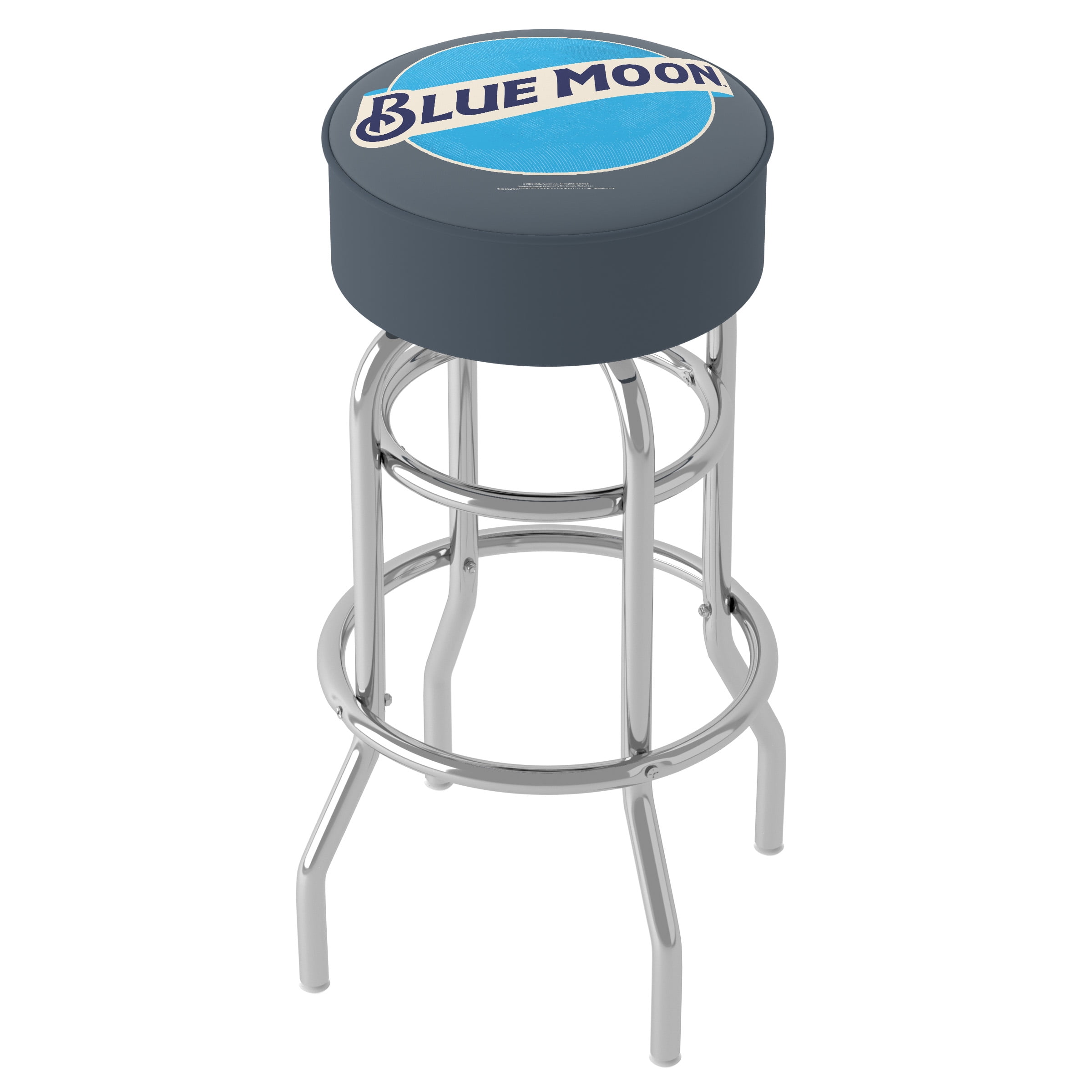 Blue Moon 31" Backless Swivel Metal Bar Stool with Padded Seat