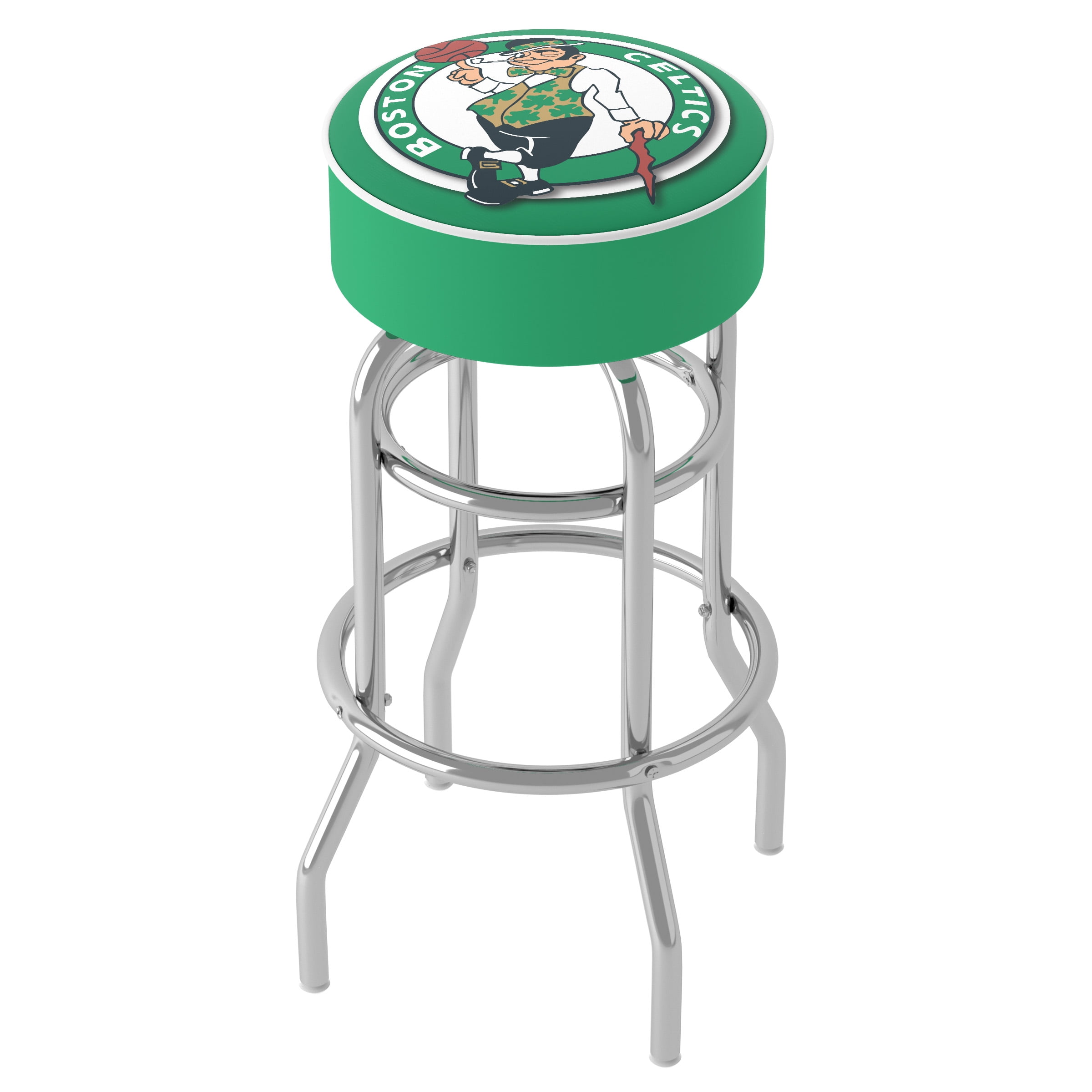 Trademark Gameroom Boston Celtics Logo Bar Stool with Padded Seat