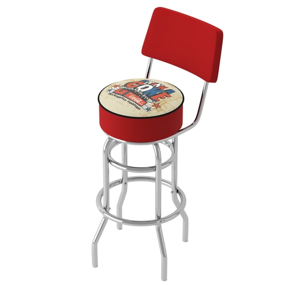 Trademark Gameroom Coca-Cola Brazil Drink a Coke Bar Stool with Back Rest