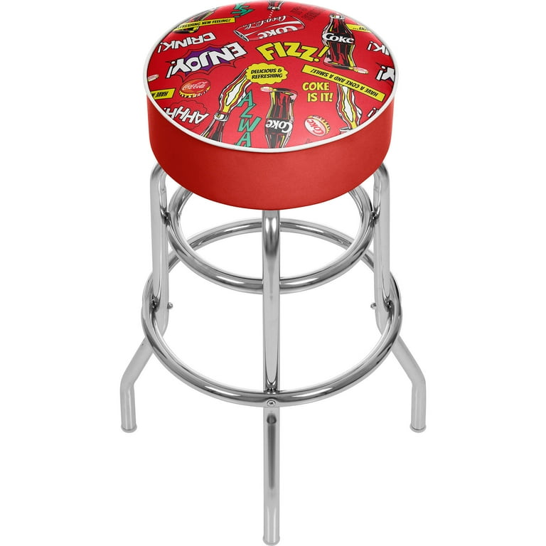 Coca Cola Padded Swivel Bar Stool Pop Art