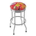 thumbnail image 1 of Trademark Gameroom Coca-Cola Pop Art Chrome Ribbed Barstool, 1 of 5