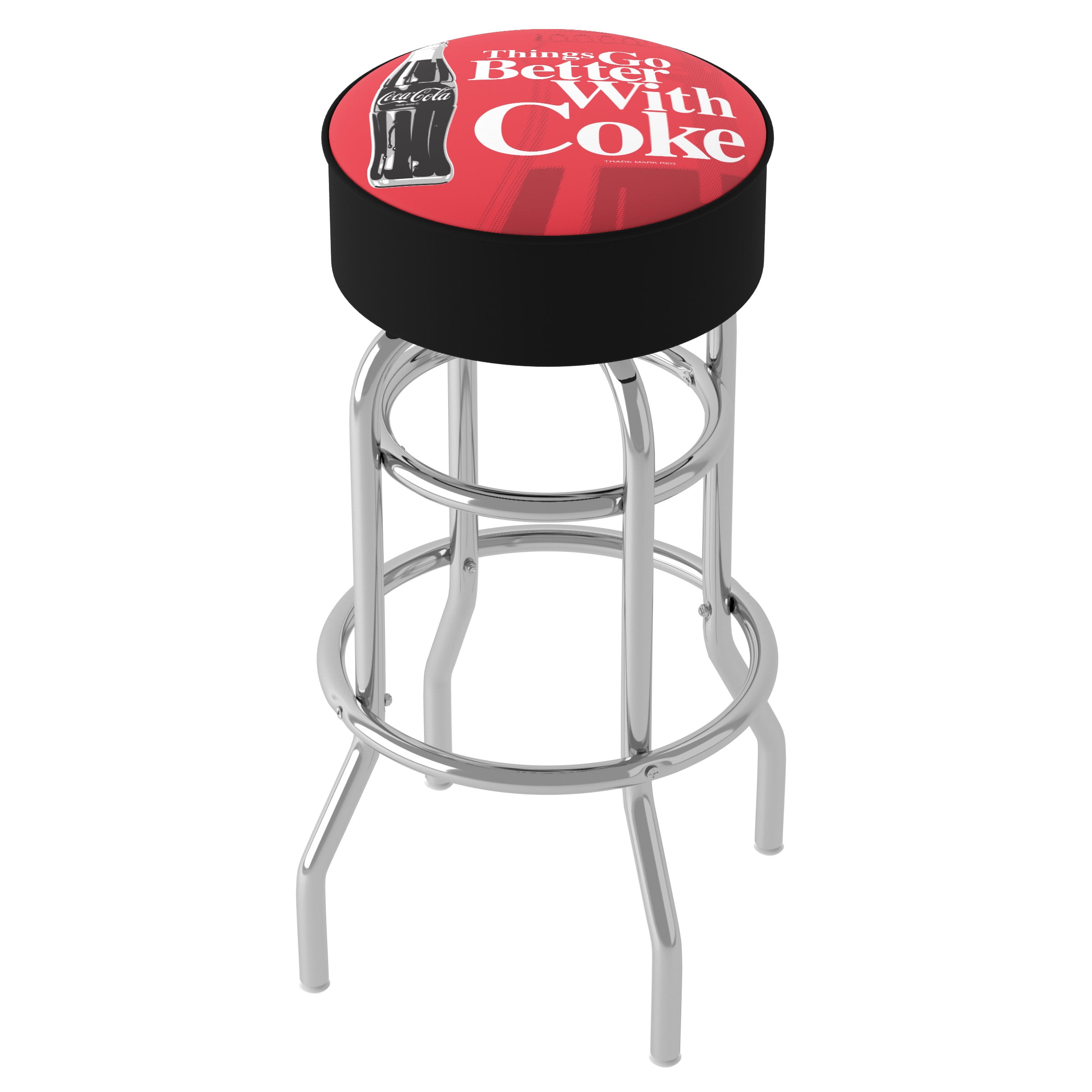 Trademark Gameroom Coca-Cola Vintage Bar Stool with Padded