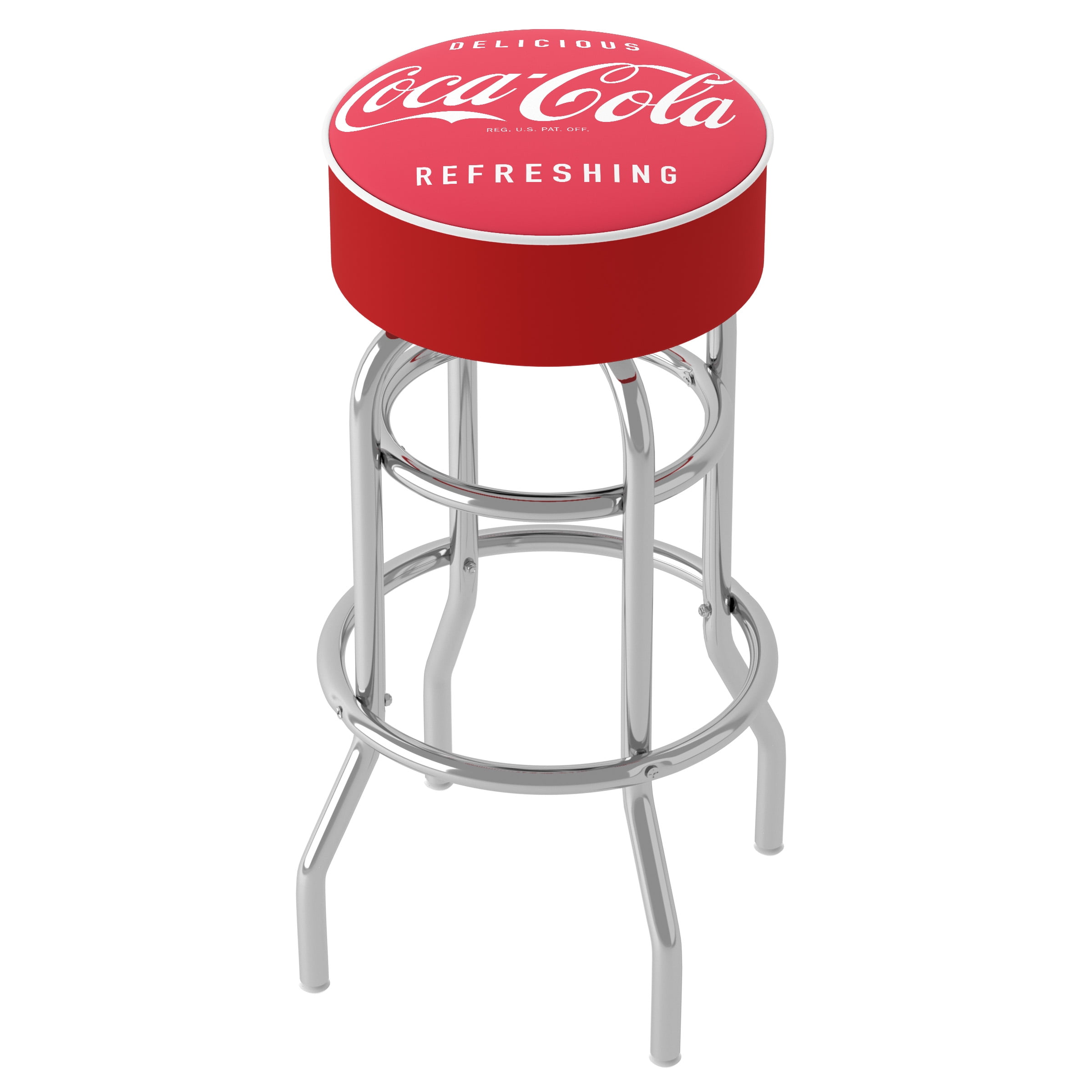 Trademark Gameroom Coca-Cola Vintage Bar Stool with Padded Seat