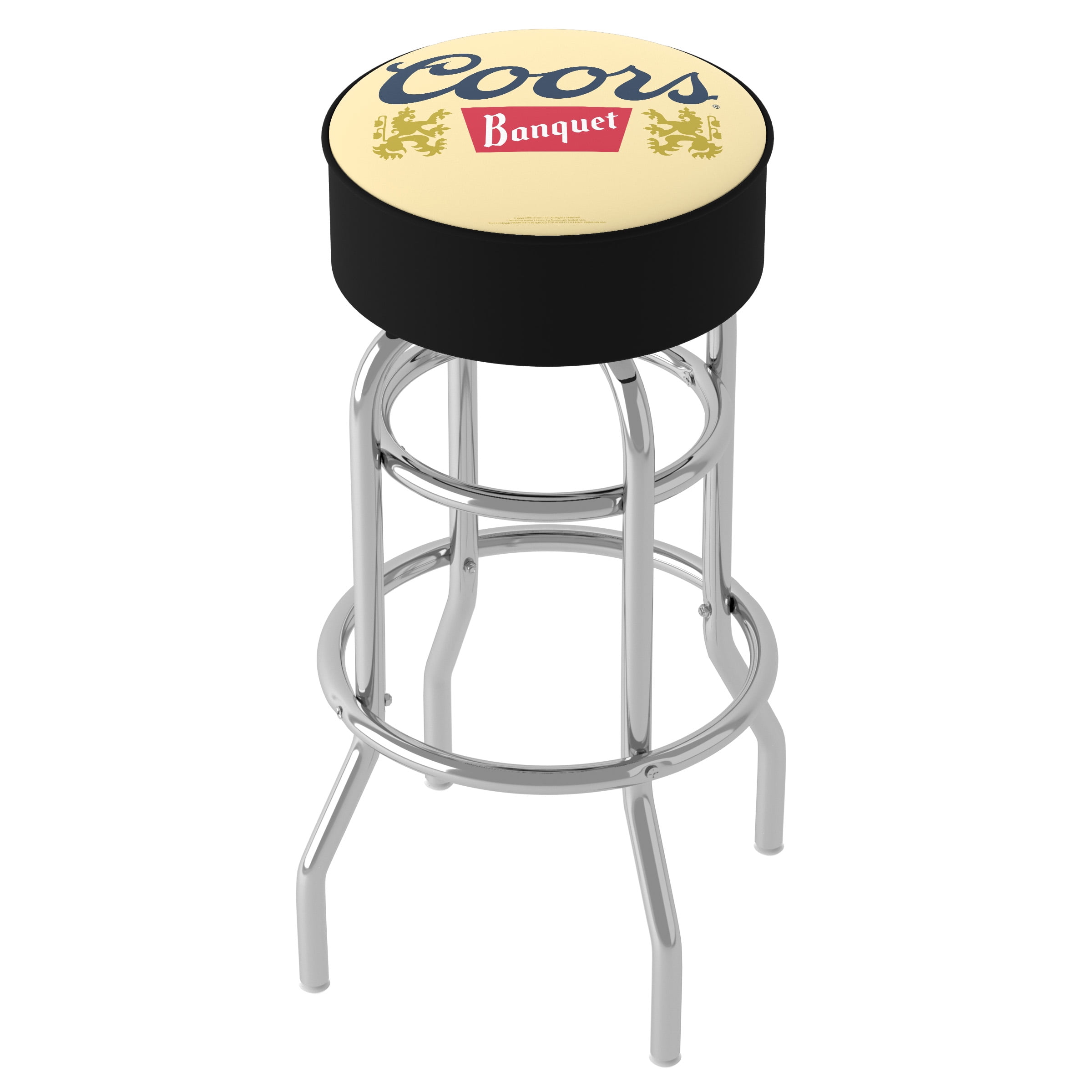 Trademark Gameroom Coors Banquet Logo Bar Stool with Padded Seat