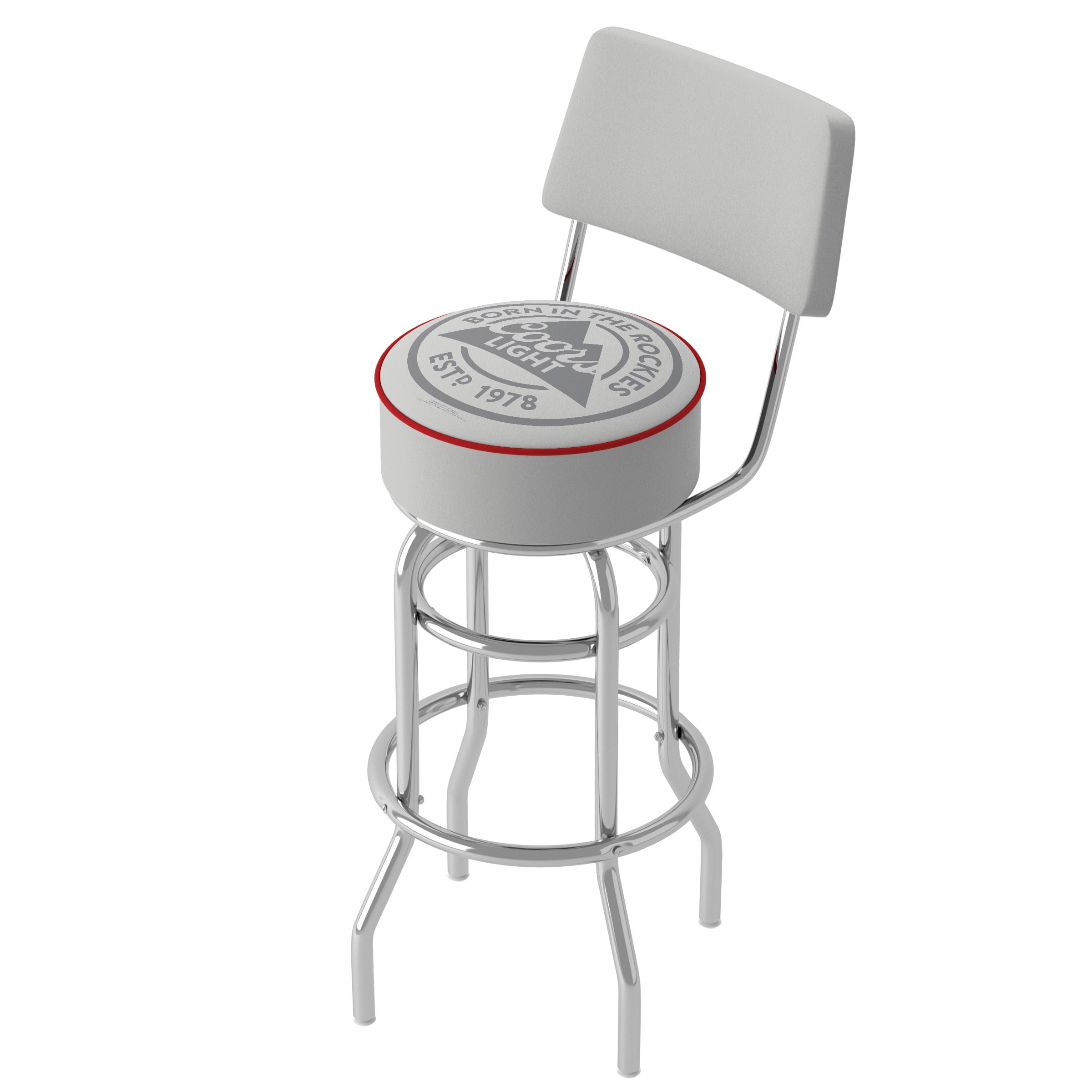 Trademark Gameroom Coors Light Logo Bar Stool with Back Rest