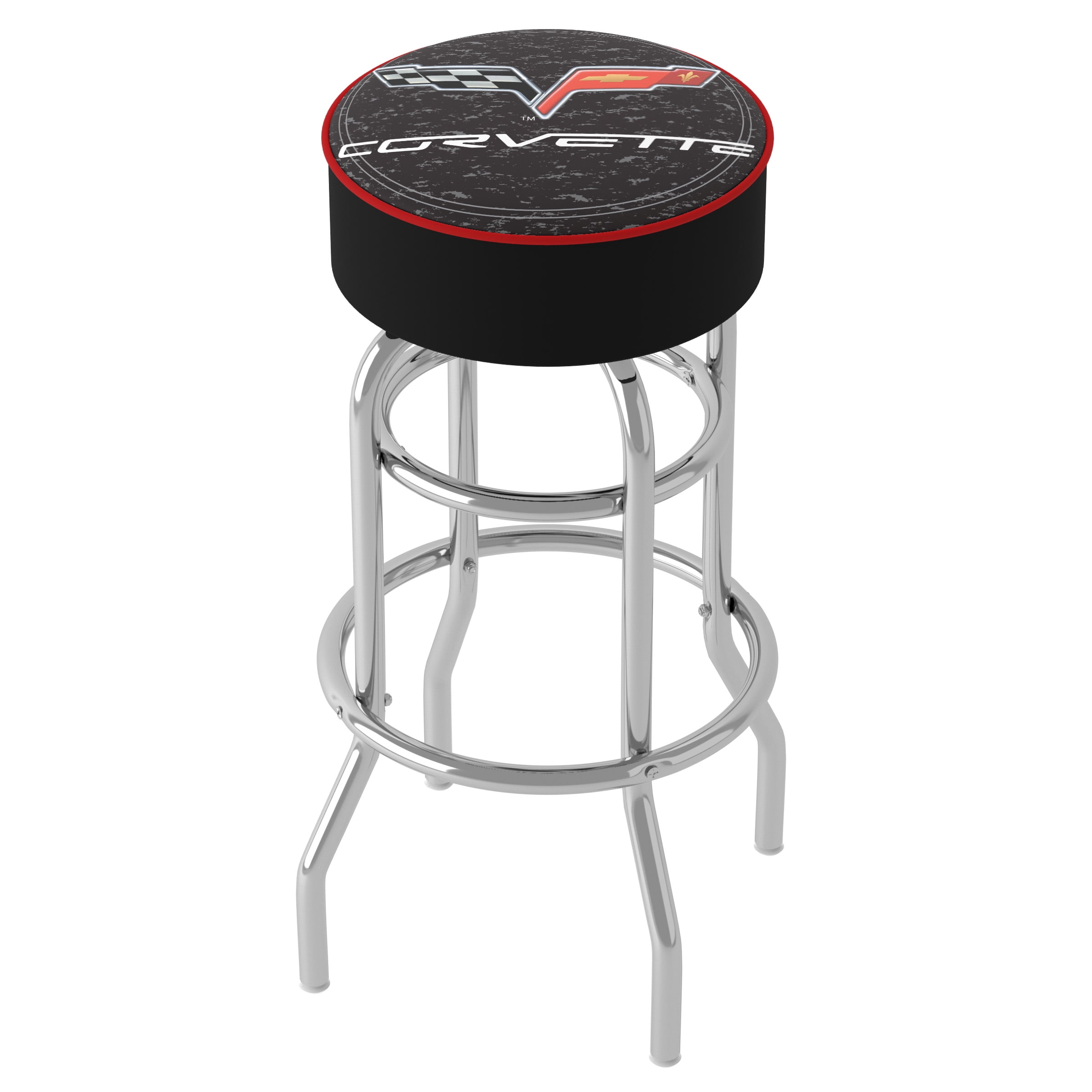 Trademark Gameroom Corvette C6 Black Bar Stool with Padded Seat