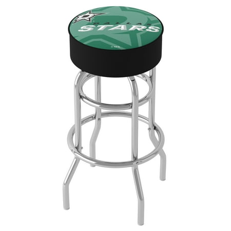 Dallas Stars NHL Watermark Padded Swivel Bar Stool - Victory Green, Black, Silver