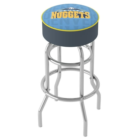 Denver Nuggets NBA City Padded Swivel Bar Stool - Powder Blue, Yellow